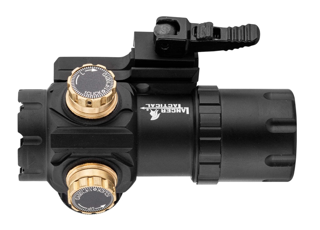 MRA LANCER TACTICAL RED DOT MONTAGE QD RIS ROJO CON FLIP UP 