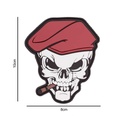 PARCHE IMMORTAL PVC 3D CALAVERA BOINA PURO ROJO-GRIS