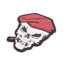 PARCHE IMMORTAL PVC 3D CALAVERA BOINA PURO ROJO-GRIS