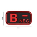PARCHE IMMORTAL PVC GRUPO SANGUINEO B NEGATIVO NEGRO-ROJO