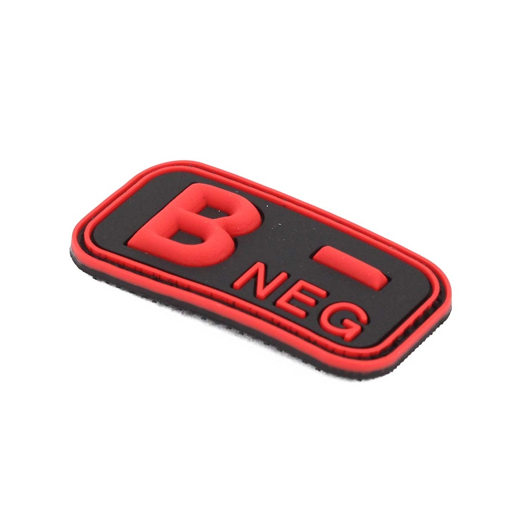 PARCHE IMMORTAL PVC GRUPO SANGUINEO B NEGATIVO NEGRO-ROJO