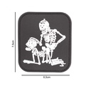 PARCHE IMMORTAL PVC 3D 2 ESQUELETOS NEGRO-FLUORESCENTE