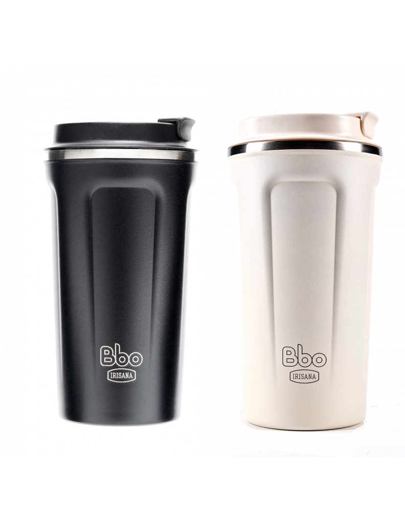 VASO TERMO BBO IRISANA ACERO INOXIDABLE 450ML.BLANCO