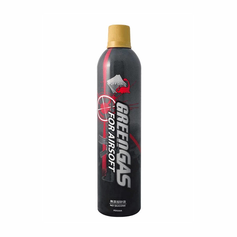 BOTELLA GREEN GAS PUFF DINO 12K.S/SILICONA 600ML NEGRA TAPON TAN
