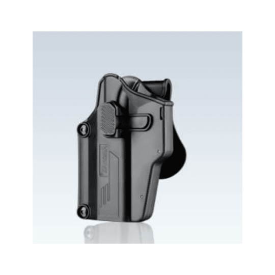 FUNDA AMOMAX UNIVERSAL PISTOLA ZURDA NEGRA 