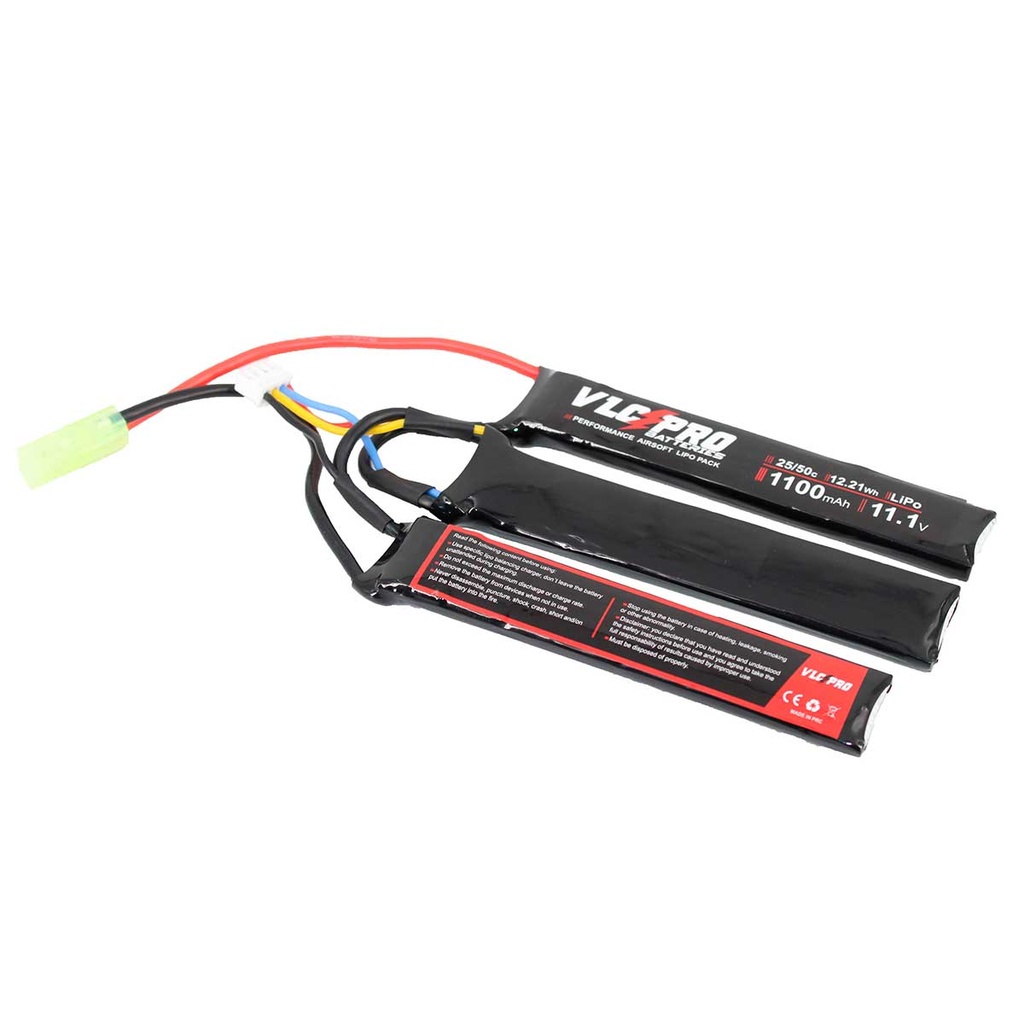 BATERIA VLC PRO LIPO 11.1V 1300MAH 25C/50C 3 STICK NEGRA