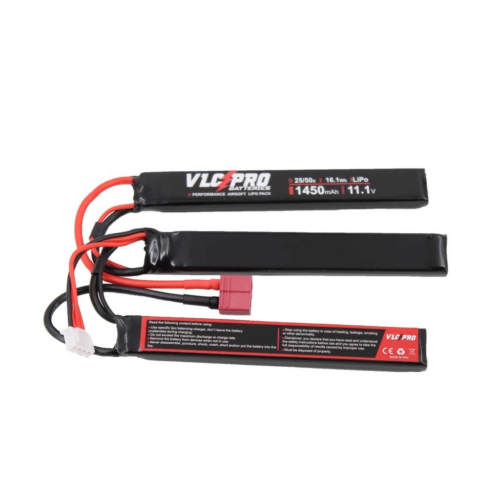 BATERIA VLC PRO LIPO 11.1V 1450MAH 25C/50C 3STICK T-DEAN NEGRA