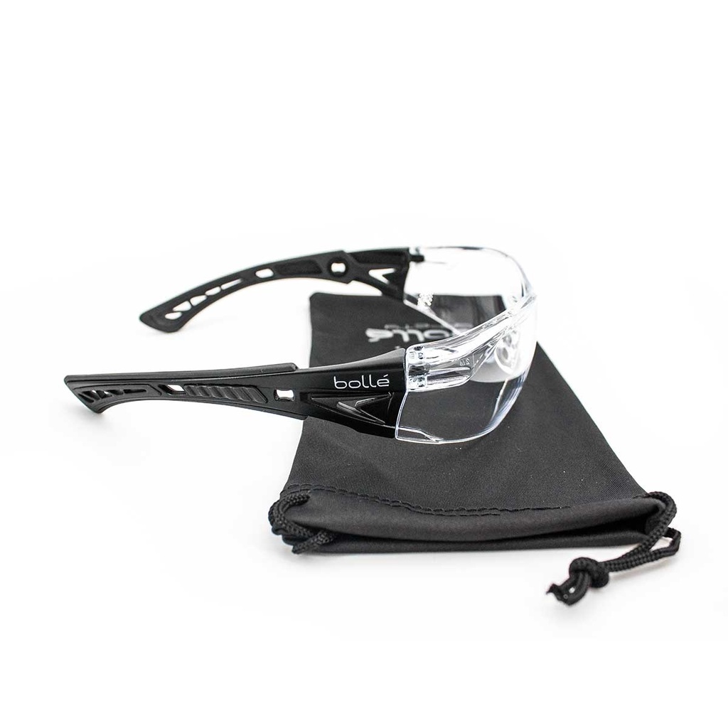 GAFAS BOLLE RUSH SMALL TRANSPARENTE PATILLA NEGRA 