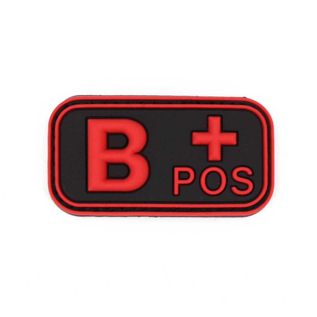 PARCHE IMMORTAL PVC GRUPO SANGUINEO B POSITIVO NEGRO-ROJO