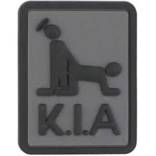  PARCHE PVC 3D KILLED IN ACTION K.I.A GRIS-NEGRO 