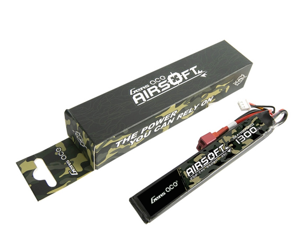 BATERIA GENS ACE 7.4V 1300mAh 25C  T-DEAN