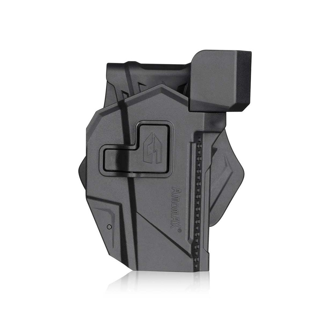 FUNDA AMOMAX PISTOLA RIGIDA GLOCK & CZ P10C CON ADAPTADOR RED DOT NEGRA