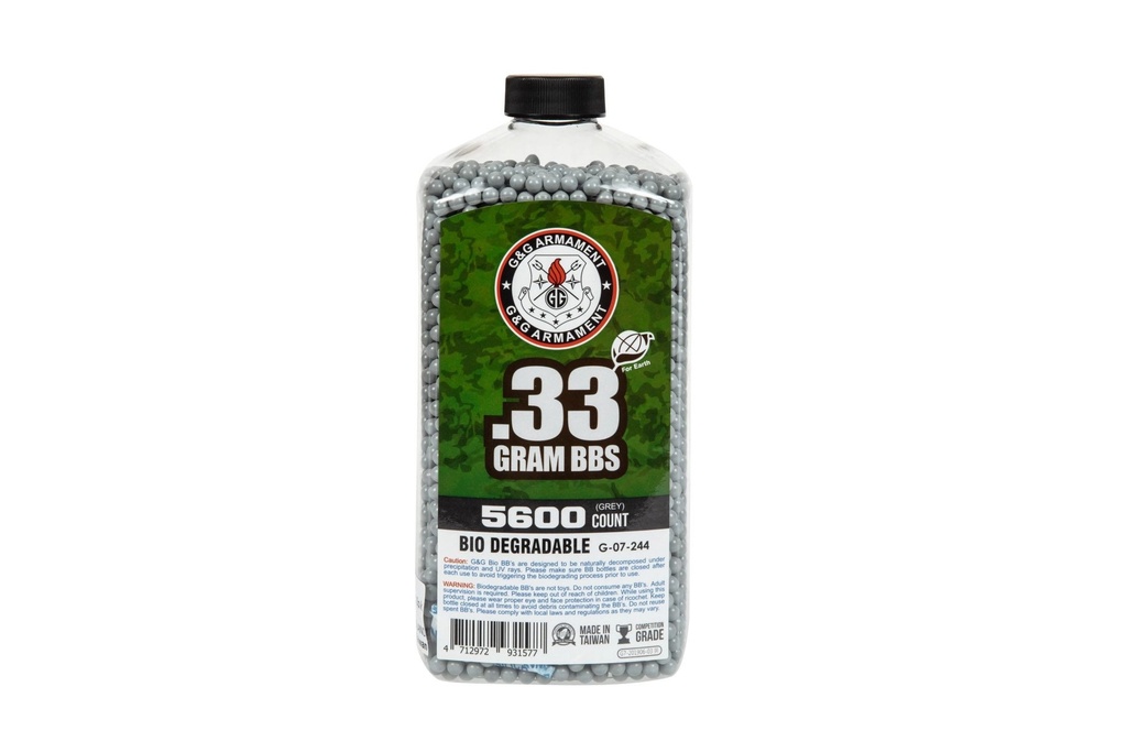 BOLAS BIO 0.33 GRIS BOTELLA DE 5.600 uni.G&G