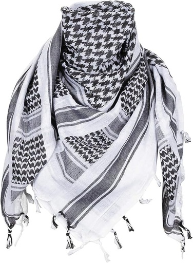 [ST720410017] PAÑUELO PALESTINO 115X110CM BLANCO-NEGRO  IMMORTAL