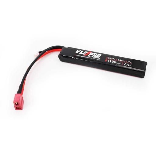 [ST960611179] BATERIA VLC PRO LIPO 7.4V 1100MAH 25C/50C 1STICK T-DEAN NEGRA