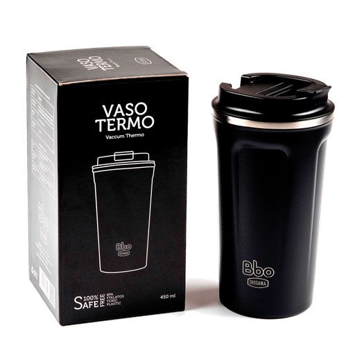 [ST1130614273] VASO TERMO BBO IRISANA ACERO INOXIDABLE 450ML.NEGRO 